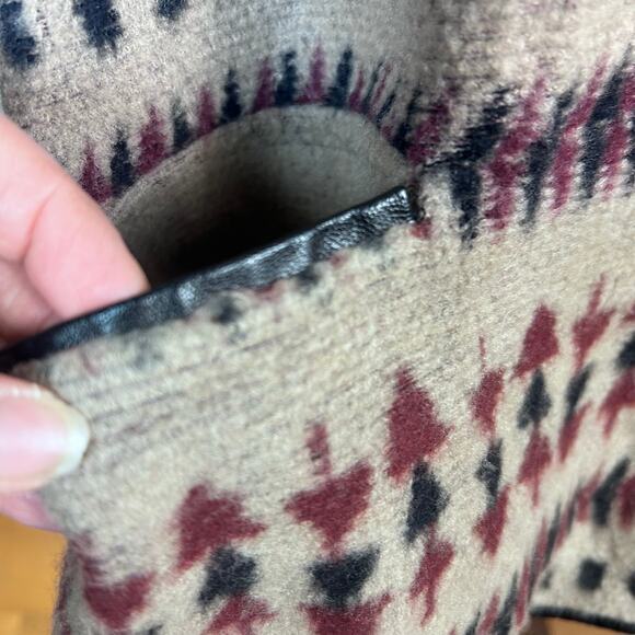 Lucky Brand sweater poncho one size aztec Vintage turtle neck‎ western wool - Picture 8 of 14